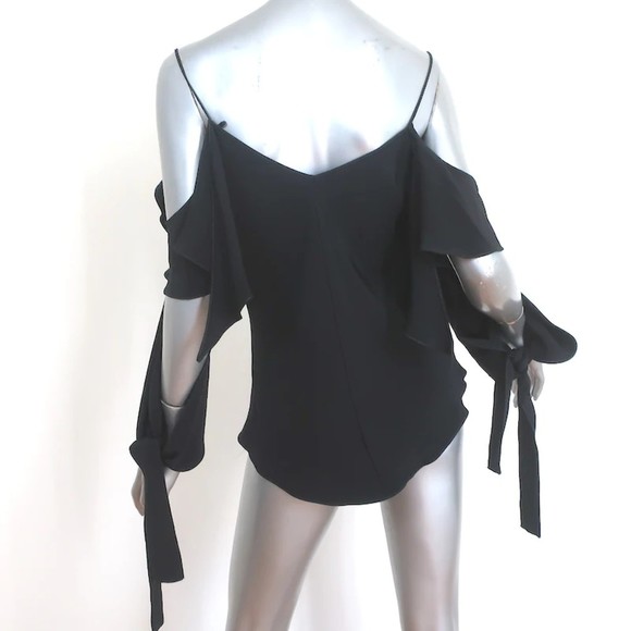 Juan Carlos Obando Amalfi Cutout Blouse Black Draped Silk Size 2 - Picture 5 of 7